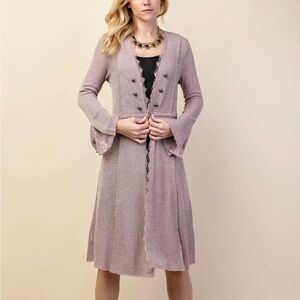 Vocal Long Cardigan in Mauve